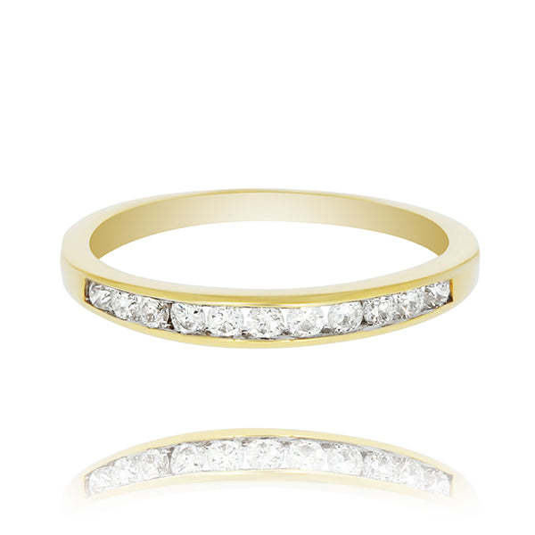 Yellow Gold Channel Set Diamond Band