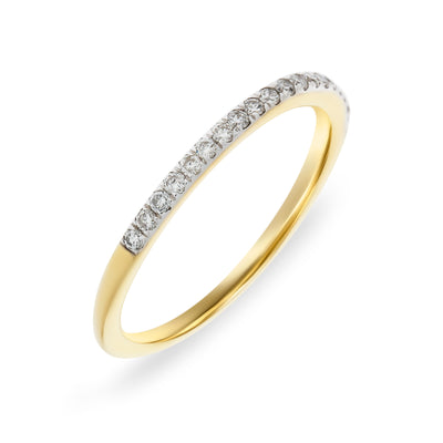 Yellow Gold Bead Set Diamond Eternity Band