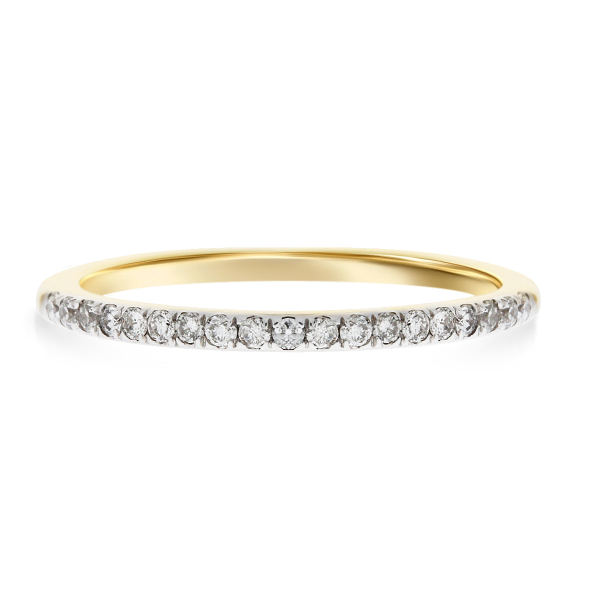 Yellow Gold Bead Set Diamond Eternity Band