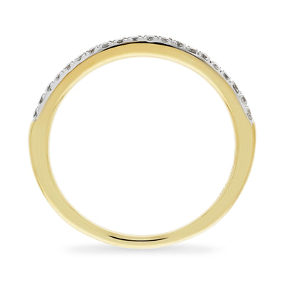 Yellow Gold Bead Set Diamond Eternity Band