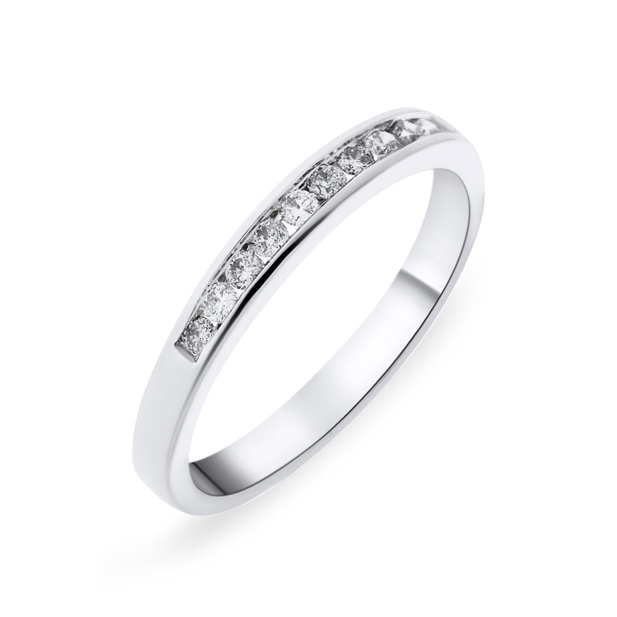 White Gold Diamond Channel Set Band