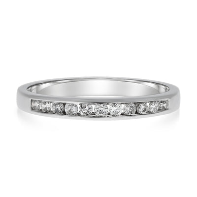 White Gold Diamond Channel Set Band