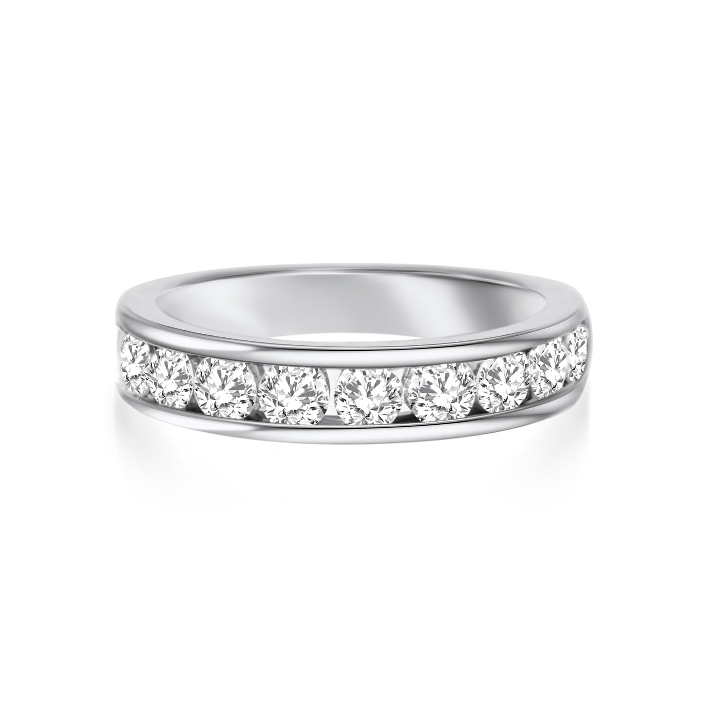 White Gold Diamond Channel Set Band