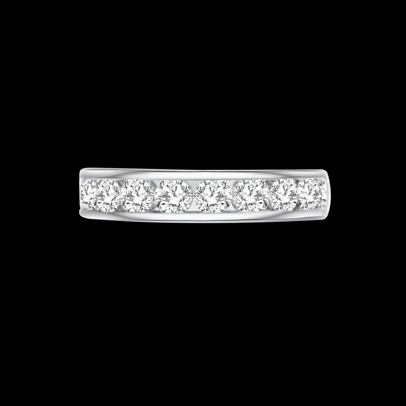 White Gold Diamond Channel Set Band