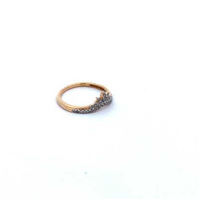 10Ct Yellow Gold Tiara Diamond Ring. Tdw=0.15Ct