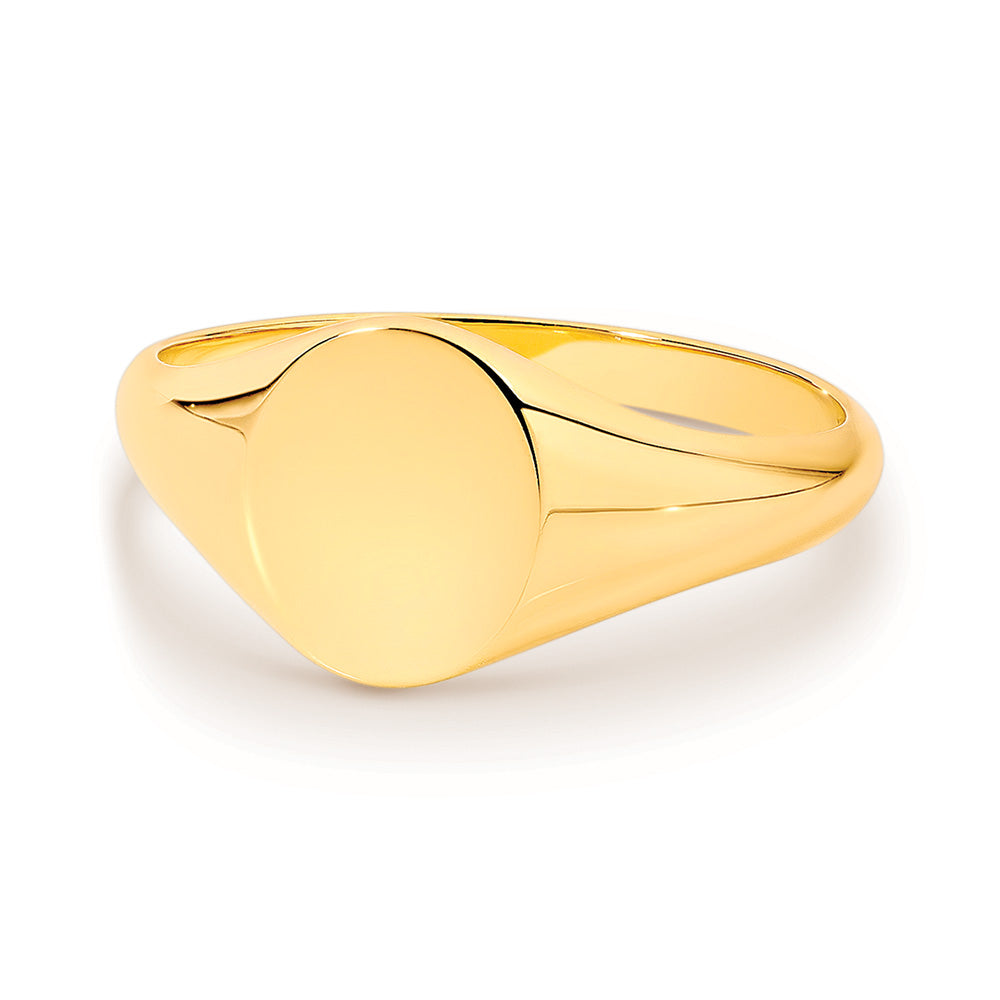 9Ct Yellow Gold Plain Oval Signet Ring
