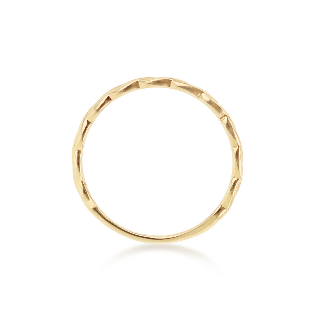 9K Yellow Gold Slim Twist Stacker Band Size N