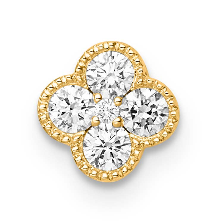 9K Yellow Gold 0.25Ct F Vs Lab Grown Diamond Flower Pendant