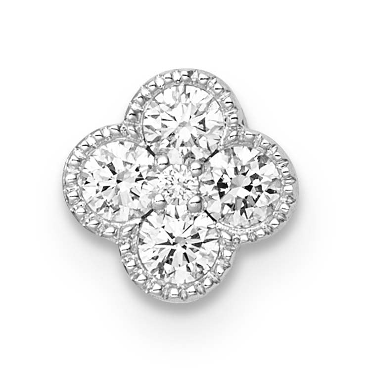 9Ct White Gold 0.25Ct F Vs Lab Grown Diamond Flower Pendant