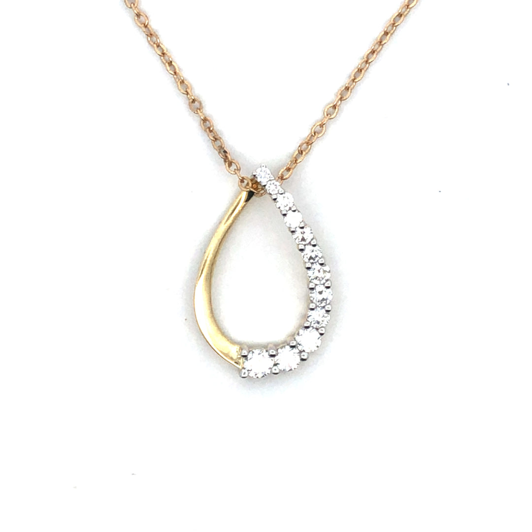 10Ct Yellow Gold Lab Grown Diamond Open Pendant Tdw=1.00Ct G Si