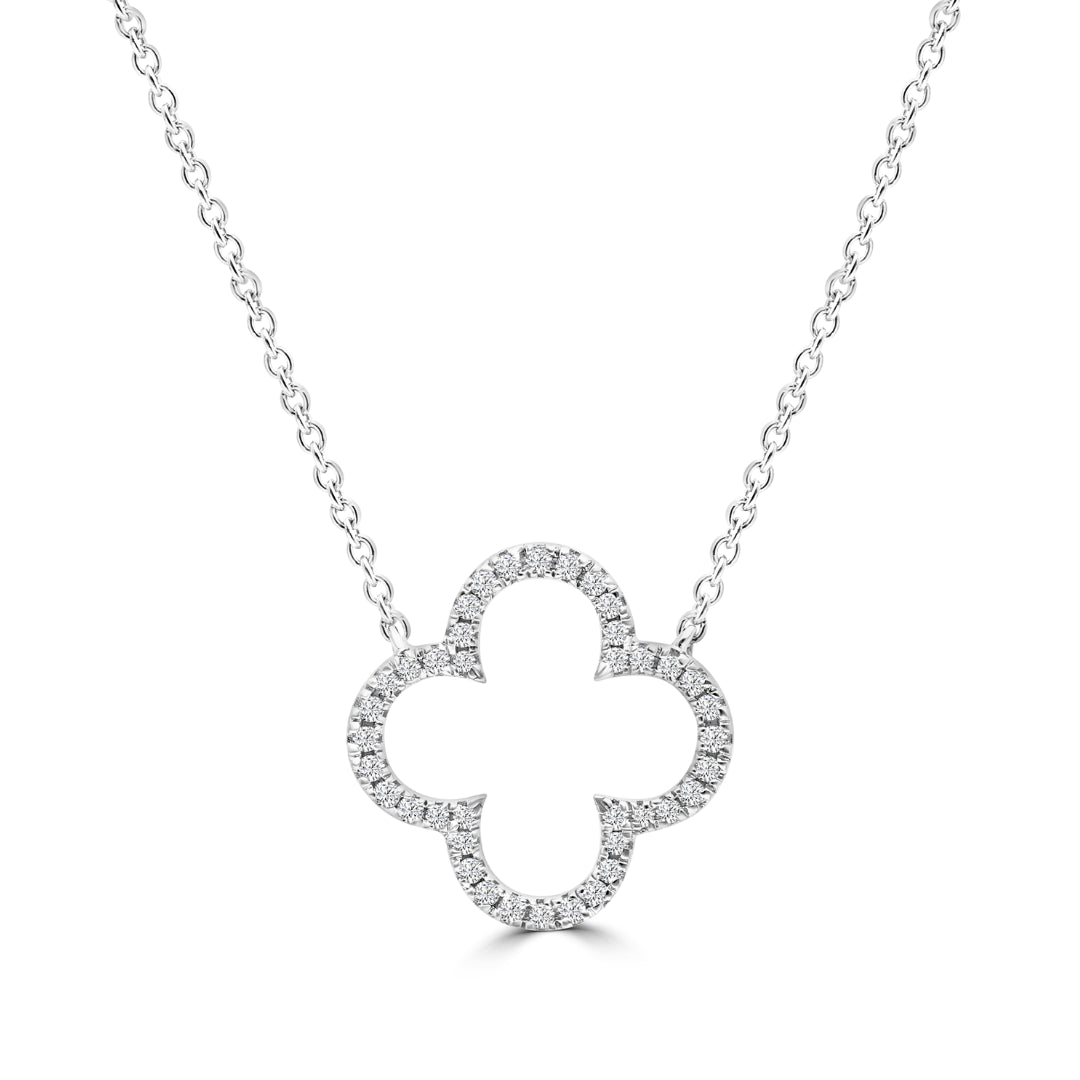 9K White Gold Diamond Motif Necklet TDW 0.12ct HI I1 45cm