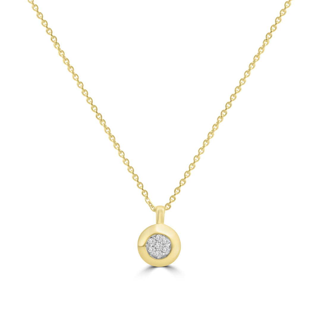 9K Yellow Gold Diamond Bezel Necklet TDW 0.03ct HI SI 40