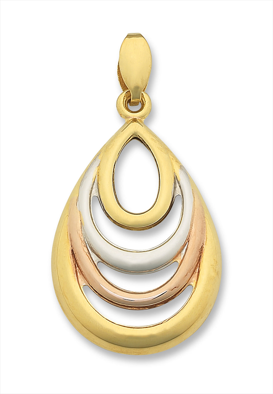 9Ct Tri-Tone Gold Pendant