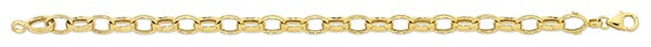 9Ct Yellow Gold Silver Filled Oval Belcher Bracelet