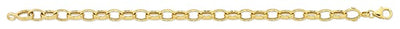9Ct Yellow Gold Silver Filled Oval Belcher Bracelet