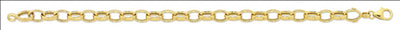 9Ct Yellow Gold Silver Filled Oval Belcher Bracelet