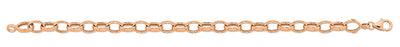 9Ct Rose Gold Silver Filled Oval Belcher Bracelet - 19Cm