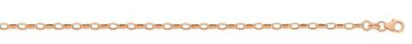 9Ct Rose Gold Silver Filled Small Oval Belcher Bracelet - 19Cm