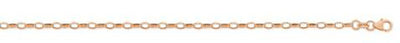 9Ct Rose Gold Silver Filled Small Oval Belcher Bracelet - 19Cm