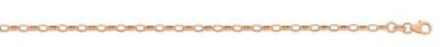 9Ct Rose Gold Silver Filled Small Oval Belcher Bracelet - 19Cm