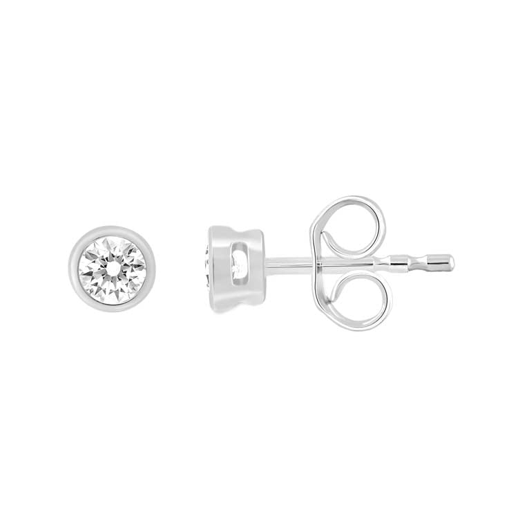 9ct White Gold 0.20Ct F Vs Round Lab Grown Diamond Stud Earrings