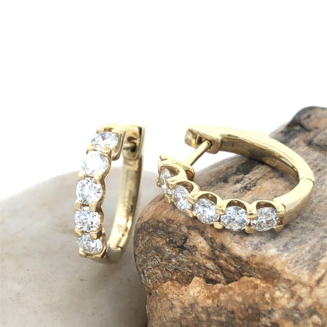 9Ct Yellow Gold 1.00Ct F Vs2 Lab Grown Diamond Hoop Earrings