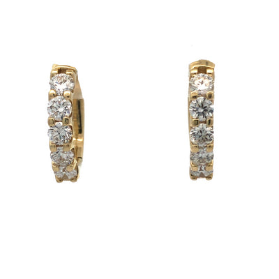 9Ct Yellow Gold 1.00Ct F Vs2 Lab Grown Diamond Hoop Earrings