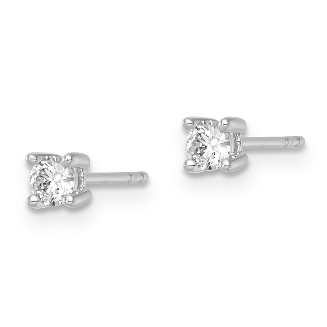 9K White Gold Lab Grown Diamond 4 Claw Stud Earrings Tdw