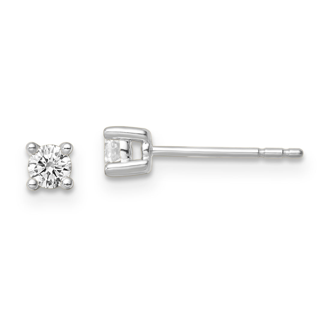 9K White Gold Lab Grown Diamond 4 Claw Stud Earrings Tdw