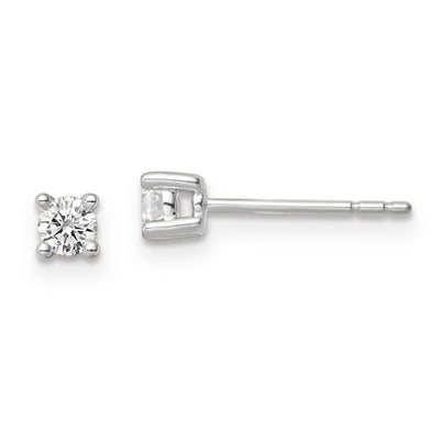 9K White Gold Lab Grown Diamond 4 Claw Stud Earrings Tdw