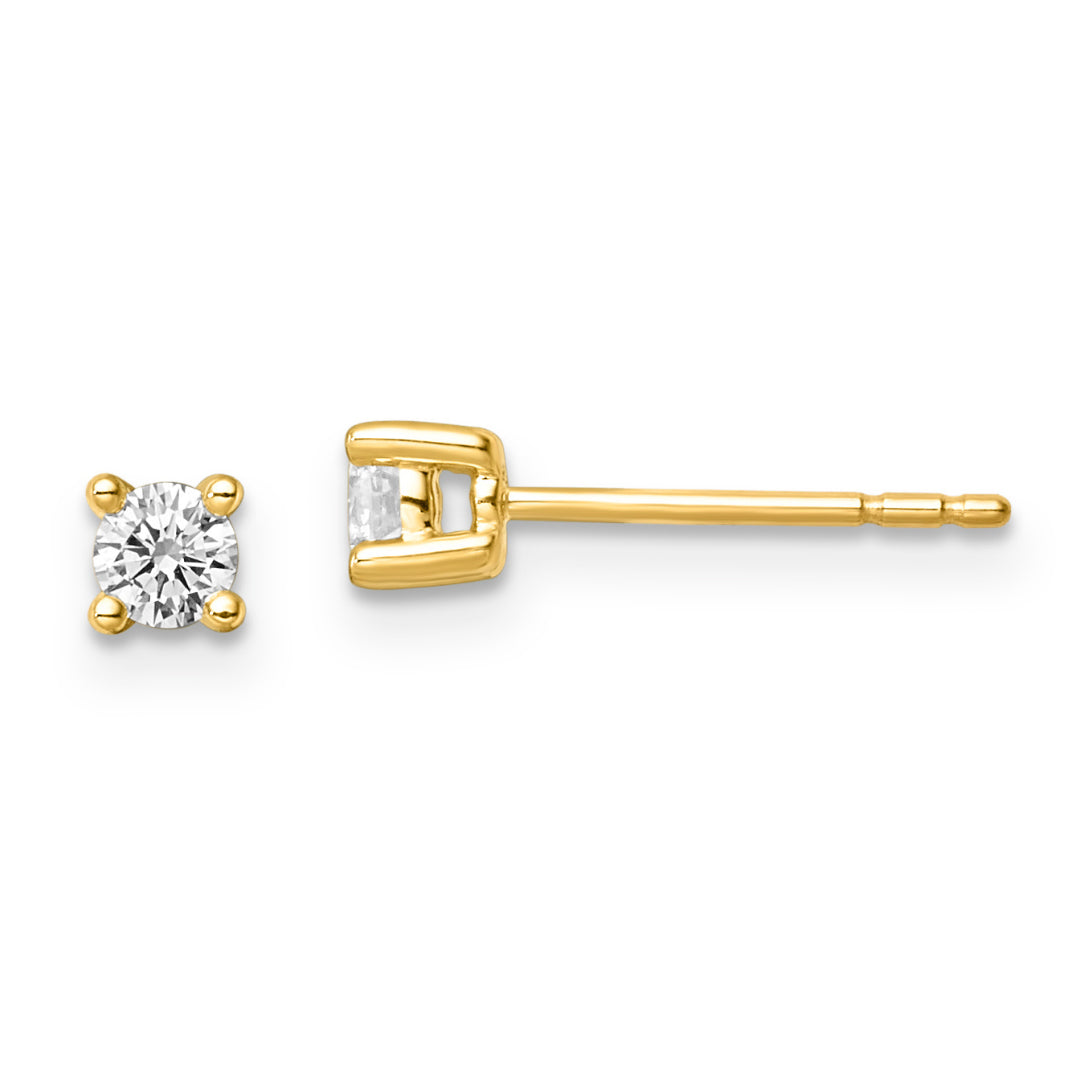 9K Yellow Gold Lab Grown Diamond 4 Claw Stud Earrings Tdw 0.26Ct F Vs