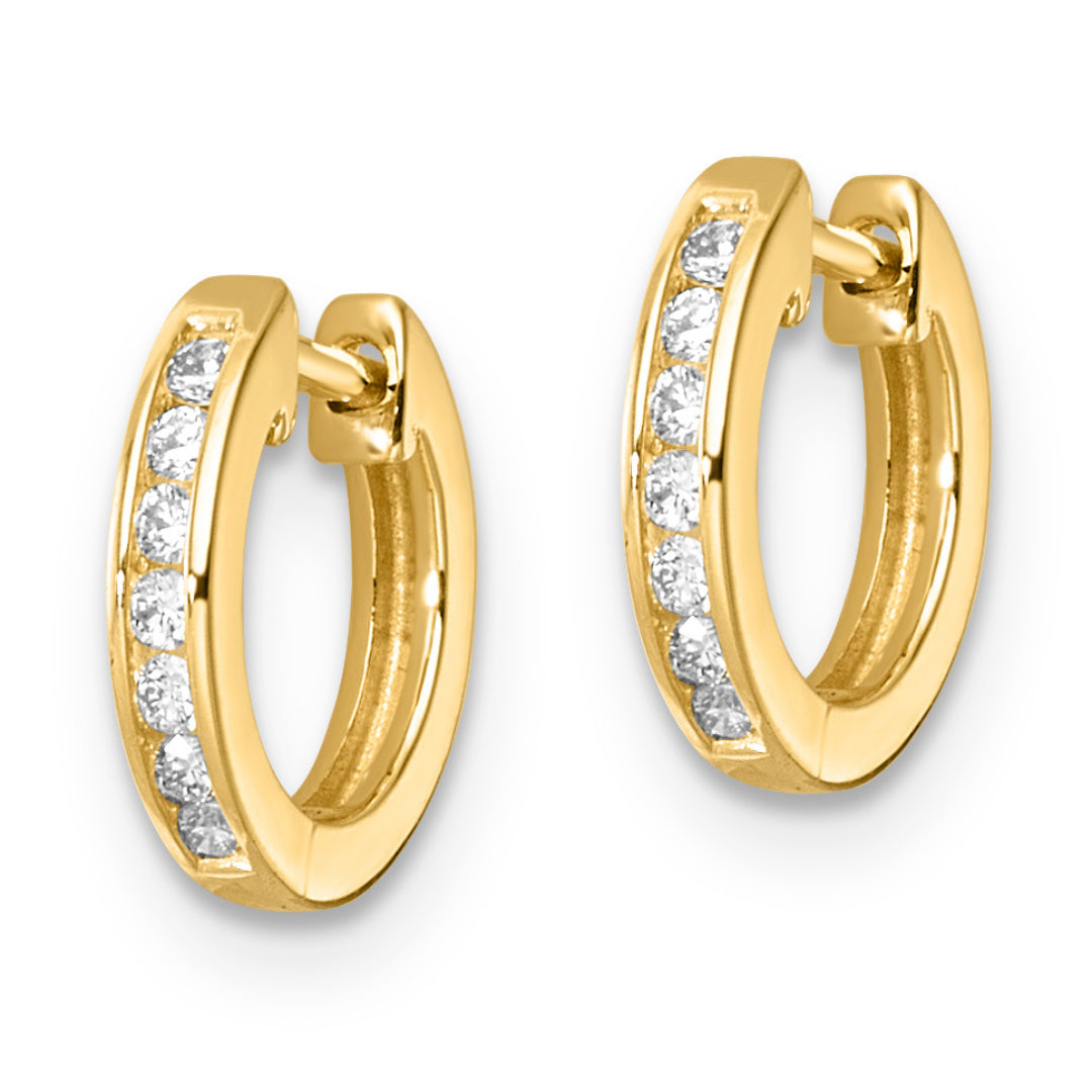 9K Yellow Gold Round Lab Grown Diamond Huggies Tdw 0.10Ct F Vs