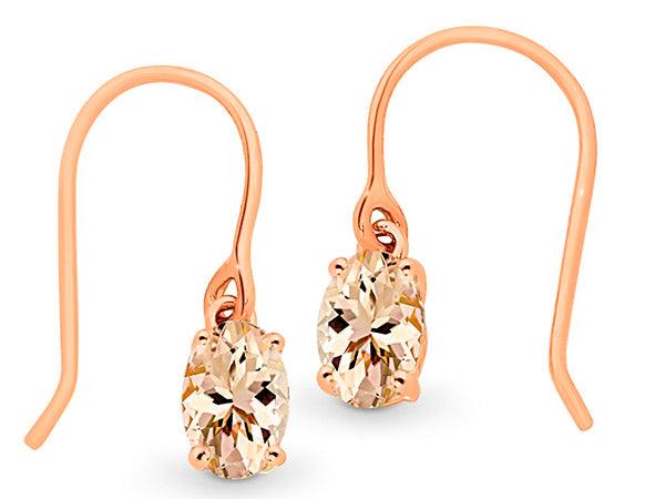 Rose Gold Morganite Drop Earrings