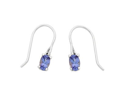 9Ct White Gold Tanzanite Earrings