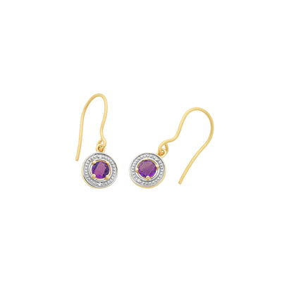 Amethyst And Diamond Earrings