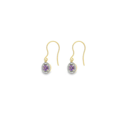 Amethyst And Diamond Earrings