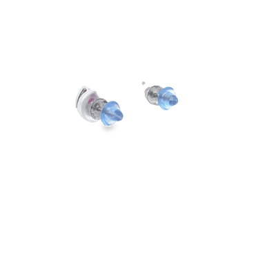 14Ct White Gold Natural Ruby And Diamond Pear Shaped Halo Studs