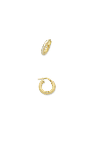 9 Carat Yellow Gold Silver Filled Hoop Earrings