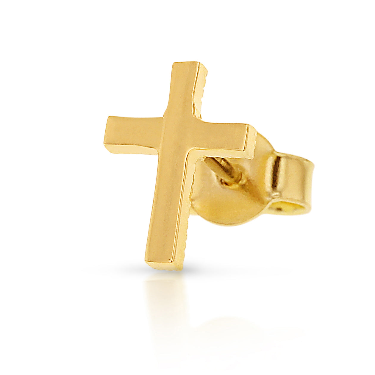 9Ct Yellow Gold Plain Cross Studs