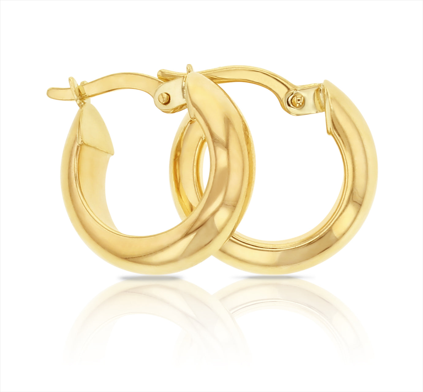 9Ct Yellow Gold Domed 5X10mm Polished Hoops