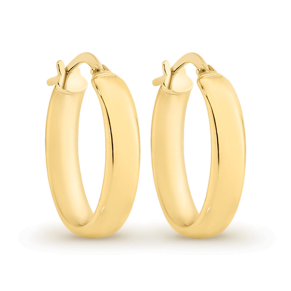 9Ct Yellow Gold Silver Filled Hoop Earrings