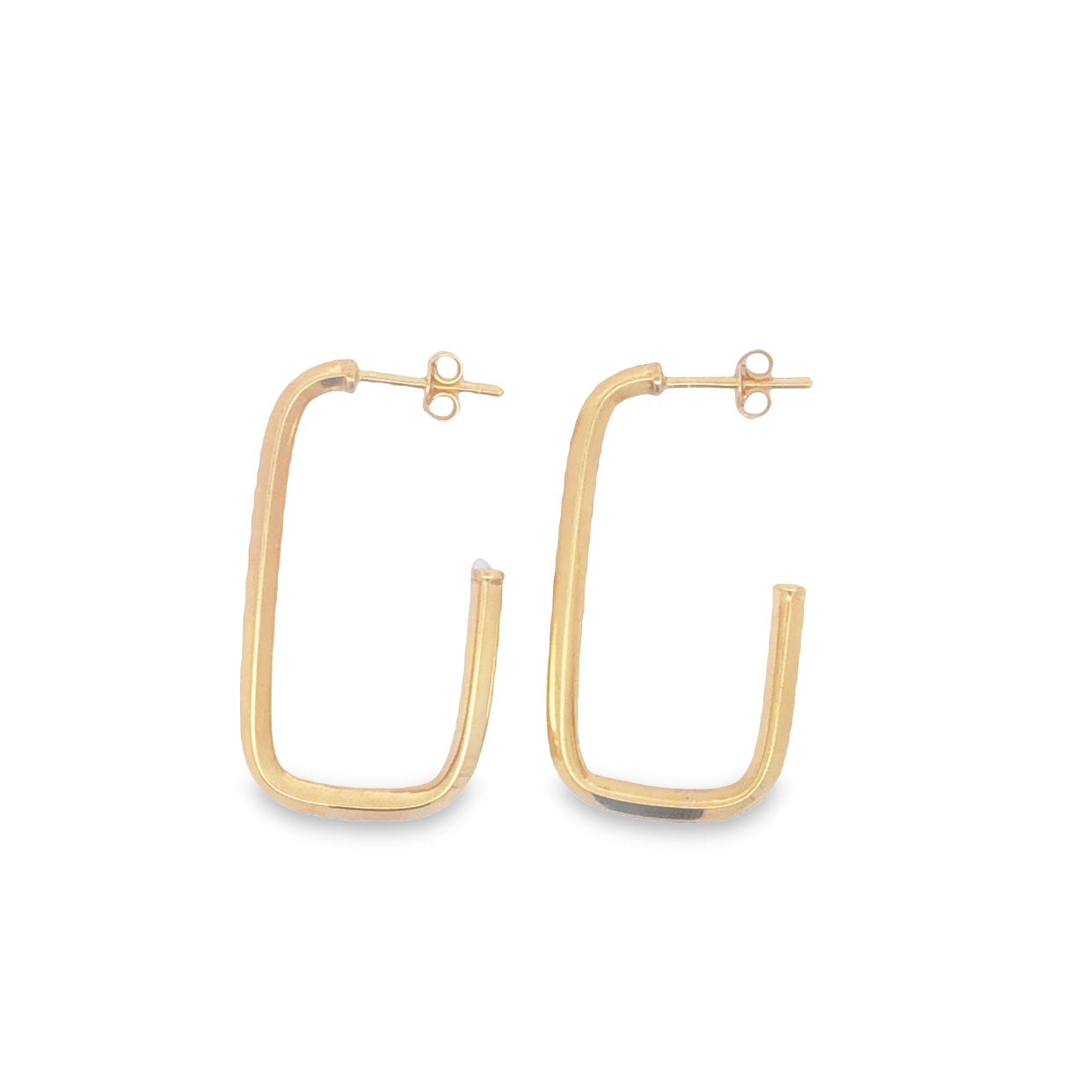 9Ct Yellow Gold Silver Filled Stud Half Hoops