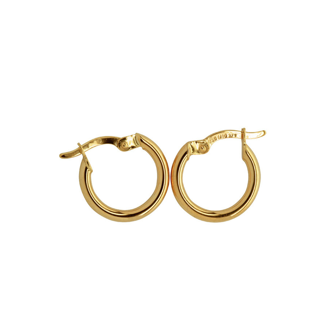 9Ct Yellow Gold Silver Filled Small Hoop Earrings