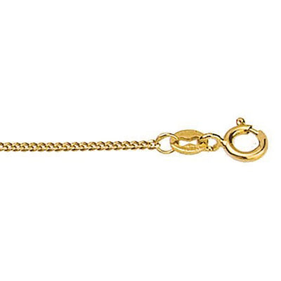 9Ct Yellow Gold Diamond Cut Curb Chain