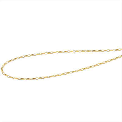 9Ct Yellow Gold SILVER FILLED Oval Belcher Link Necklace With Parrot Clasp 45Cm