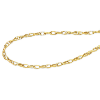 9Ct Yellow Gold SILVER FILLED Double Oval Belcher Link Necklace With Parrot Clasp 50Cm