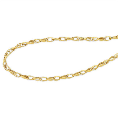 9Ct Yellow Gold SILVER FILLED Double Oval Belcher Link Necklace With Parrot Clasp 50Cm