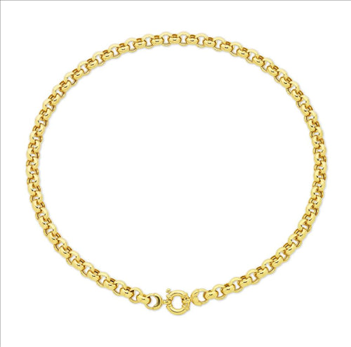 9Ct Yellow Gold Silver Filled 45Cm Belcher Chain With Euro Clasp