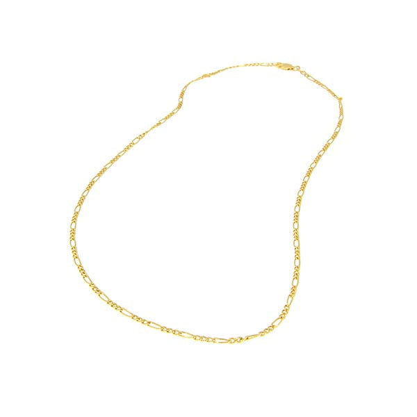 9Ct Yellow Gold Silver Filled 3 + 1 Figaro Chain - 50Cms