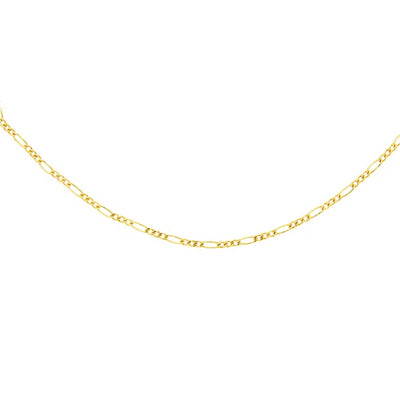 9Ct Yellow Gold Silver Filled 3 + 1 Figaro Chain - 50Cms